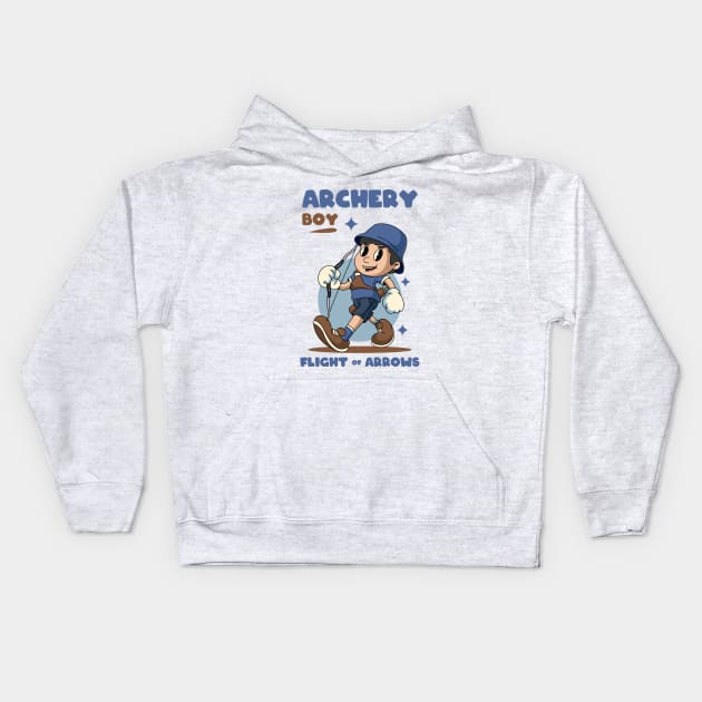 Cute Archery Boy Kids Hoodie by milatees